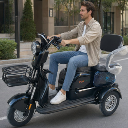 S3 1000W Scooter Elétrico De Três Rodas 60V 24Ah Bluetooth Faixa De 50km