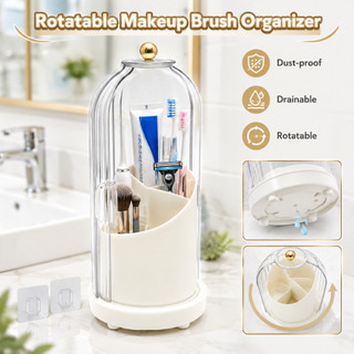 Organizador De Escova De Dentes Rotativo , Suporte Com 3 Espaços Tampa De Drenagem Para Balcão De Banheiro Branco SHOPSB