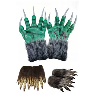 Luvas De Lobo De Halloween Lobisomem Caracóis Mãos De Monstro Adulto Garra De Patas Para Adereços Cosplay Festa De Páscoa