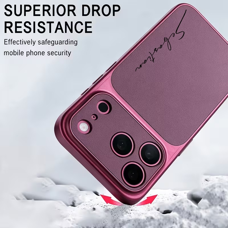 Nova Capa De Telefone Com design De Nome Personalizado Textura De Couro Para iPhone 18 Pro Max , 17 , 16 17 E 16 . — imagem 2 de 2