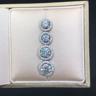 Brincos de moissanite de prata 925, brincos redondos embrulhados, estilo moissanite, prata esterlina, banhado a ouro, nã