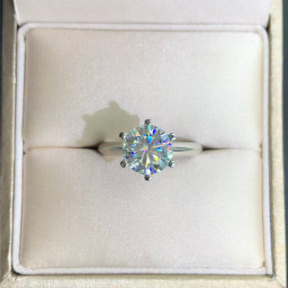 Anel de moissanite de prata 925 Anel de moissanite estilo Tiffany Prata esterlina banhado a ouro Não desbotamento Não al
