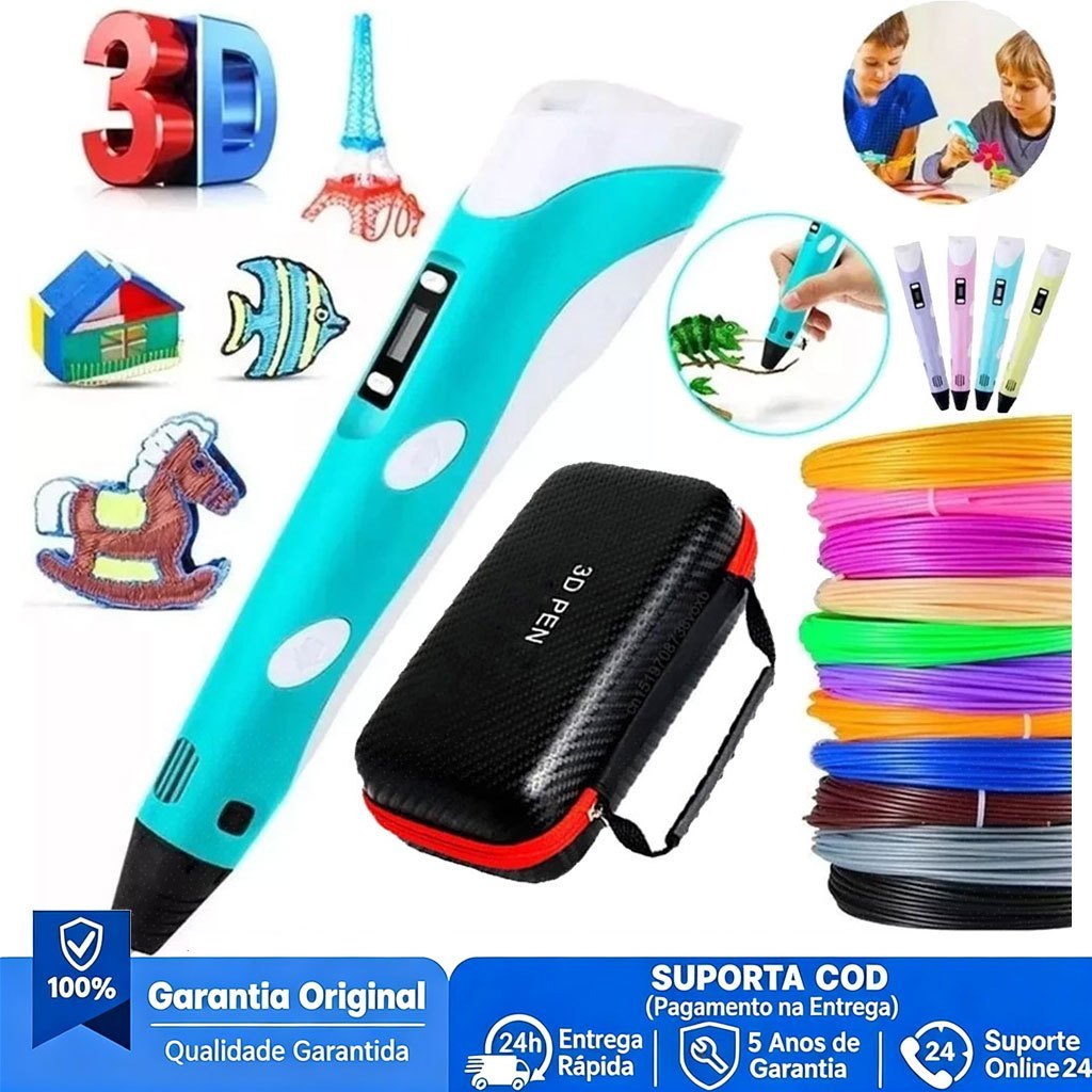 Caneta De Impressão Mágica 3D Grátis 10M DIY PLA Filamento Desenho Brinquedo Presente De Aniversário Criança ABS