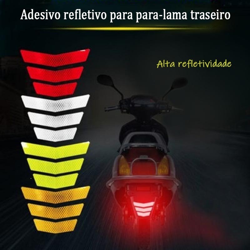 Adesivo reflexivo do para-lama traseiro da motocicleta/sinal de aviso de seta Trapezoidal/adesivo reflexivo