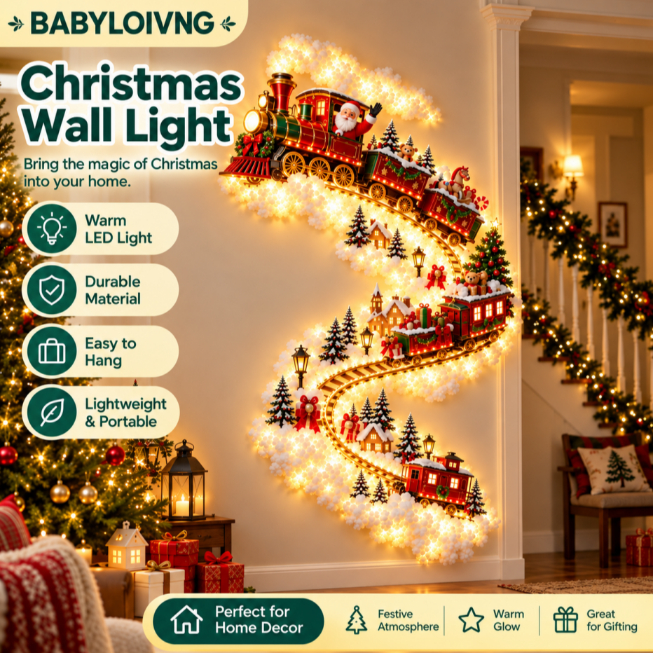 BEC Luz De Parede De Trilha Mágica De Natal , Decoração De Férias Em Cascata De LED , Brilho Branco Quente Que Econom