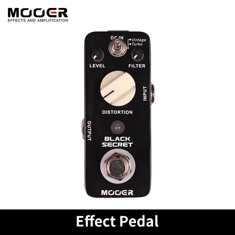 Mooer Black Secret Micro Mini Distortion Pedal De Efeito De Guitarra Elétrica 2 Modos De Trabalho True Bypass Cópia Do P