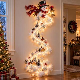 Natal Trilha Mágica Luz De Parede Em Cascata LED Lâmpada Branca Quente À Prova Dwaterproof Água Decoração Do Feriado Ao