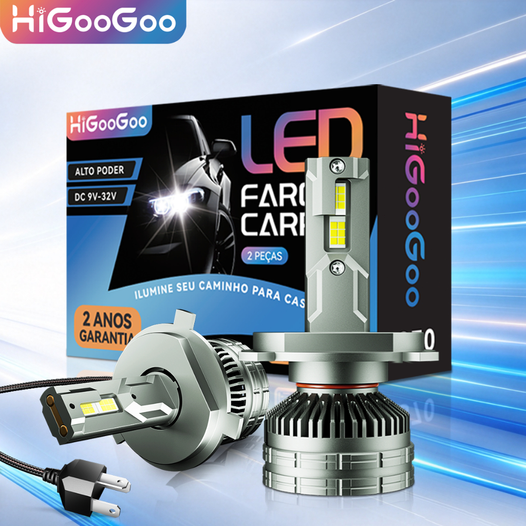 HiGooGoo Par G70 40000LM 200W LED Lâmpadas De Farol De Carro Alto Brilho Para H1 H3 H4 H7 H11 H27 9005 9006 6500K 9V-32V