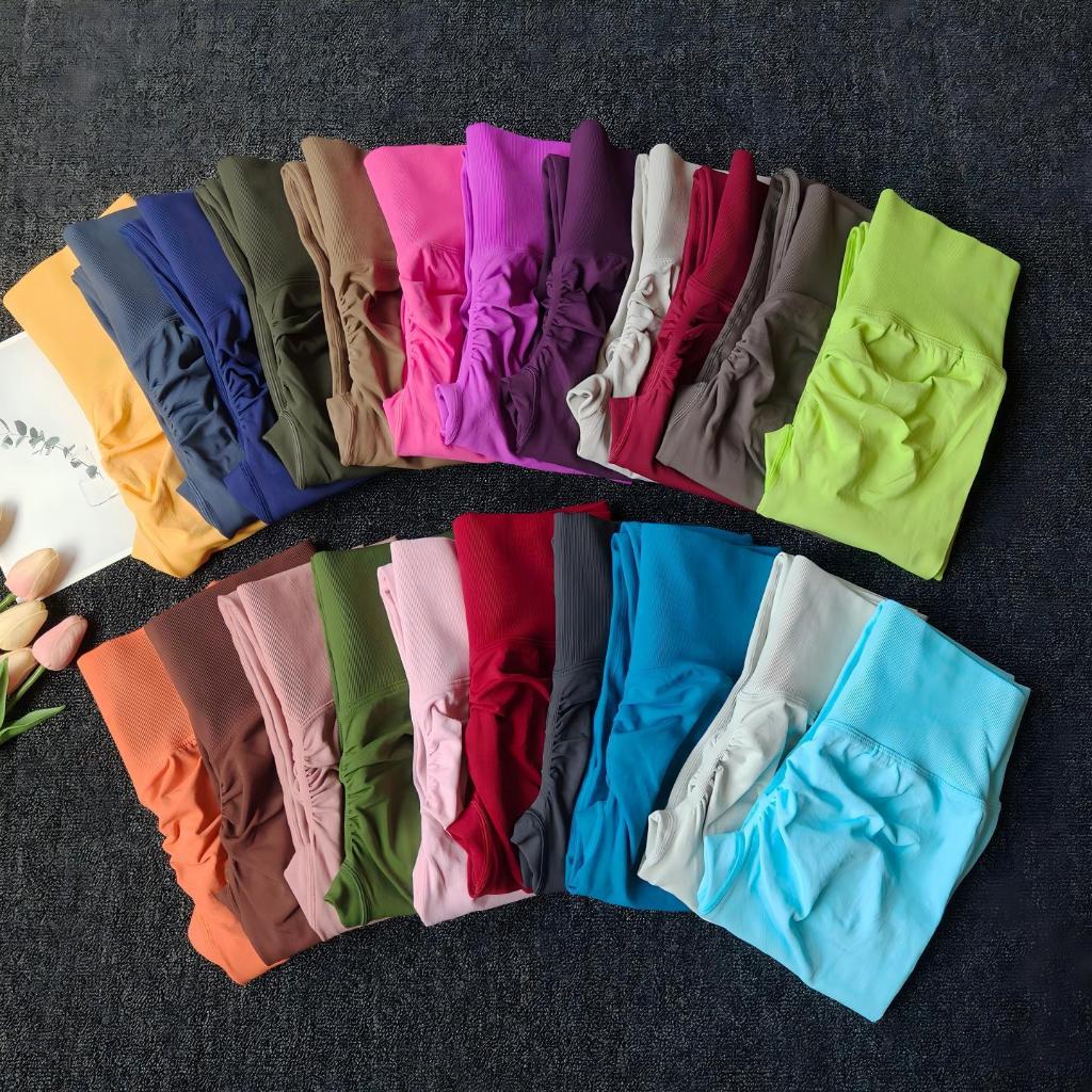 Leggings De Ginástica Feminina Cintura Alta Yoga Leggings costura push-on esportes fitness leggings