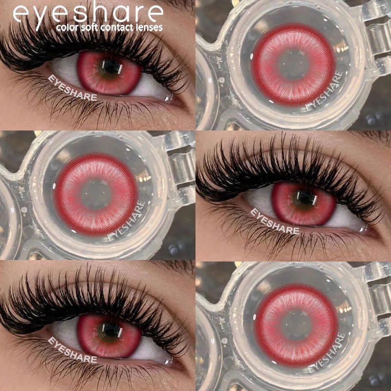 Eyeshare Lentes De Contato Vermelhas Para cosplay De Halloween Coloridas Olhos De anime