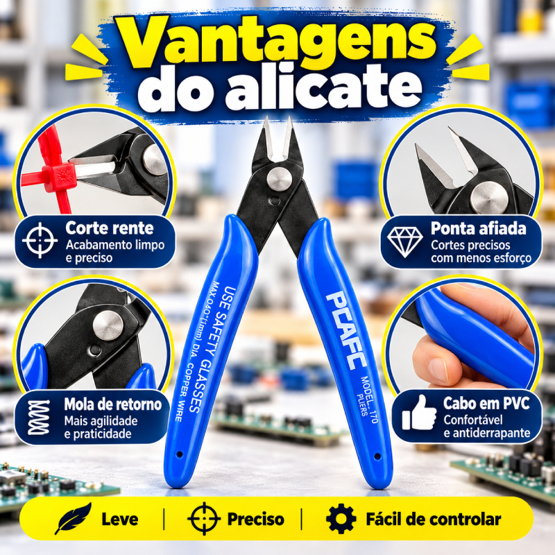 Kit De 5 Alicates E Descascadores De Corte Nivelados Diagonais De Precisão — imagem 2 de 2