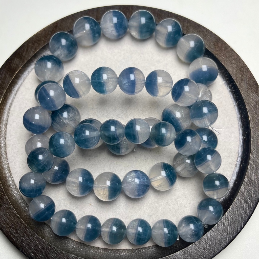Oferta Especial Pulseira de fluorita azul Natural Premium meia bacia pulseira de fluorita azul pulseira da sorte pulseir