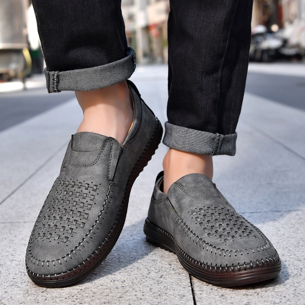 Sapatos De Couro Casuais Costurados À Mão Para Homens , Masculinos Transfronteiriços De Comércio Exterior plus size Resp