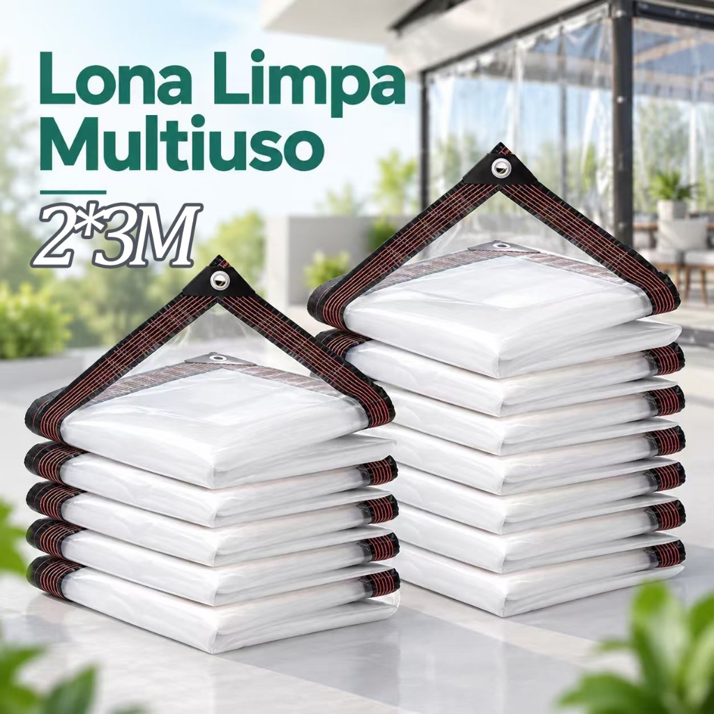 2*3M Cortina Toldo Com Visor Lona Impermeável Dupla Face Ilhós Diversos Tamanhos Sacada Portão Quintal