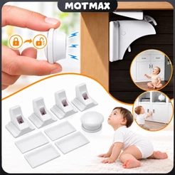Kit 4 Travas Gaveta Armário Porta Gabinete Moveis Invisível Magnética Trancar segurança P/crianças