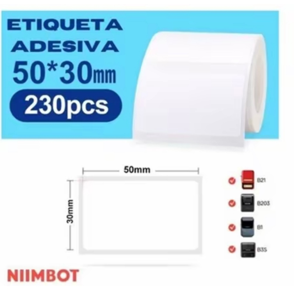 2 Etiqueta 50x30 Niimbot B21 B1 230 Etiquetas P/ Rolo LOJA