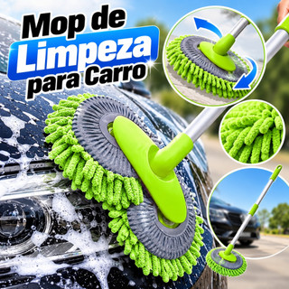 Mop para lavagem de carros, escova de limpeza ajustável de cabeça dupla, superabsorvente