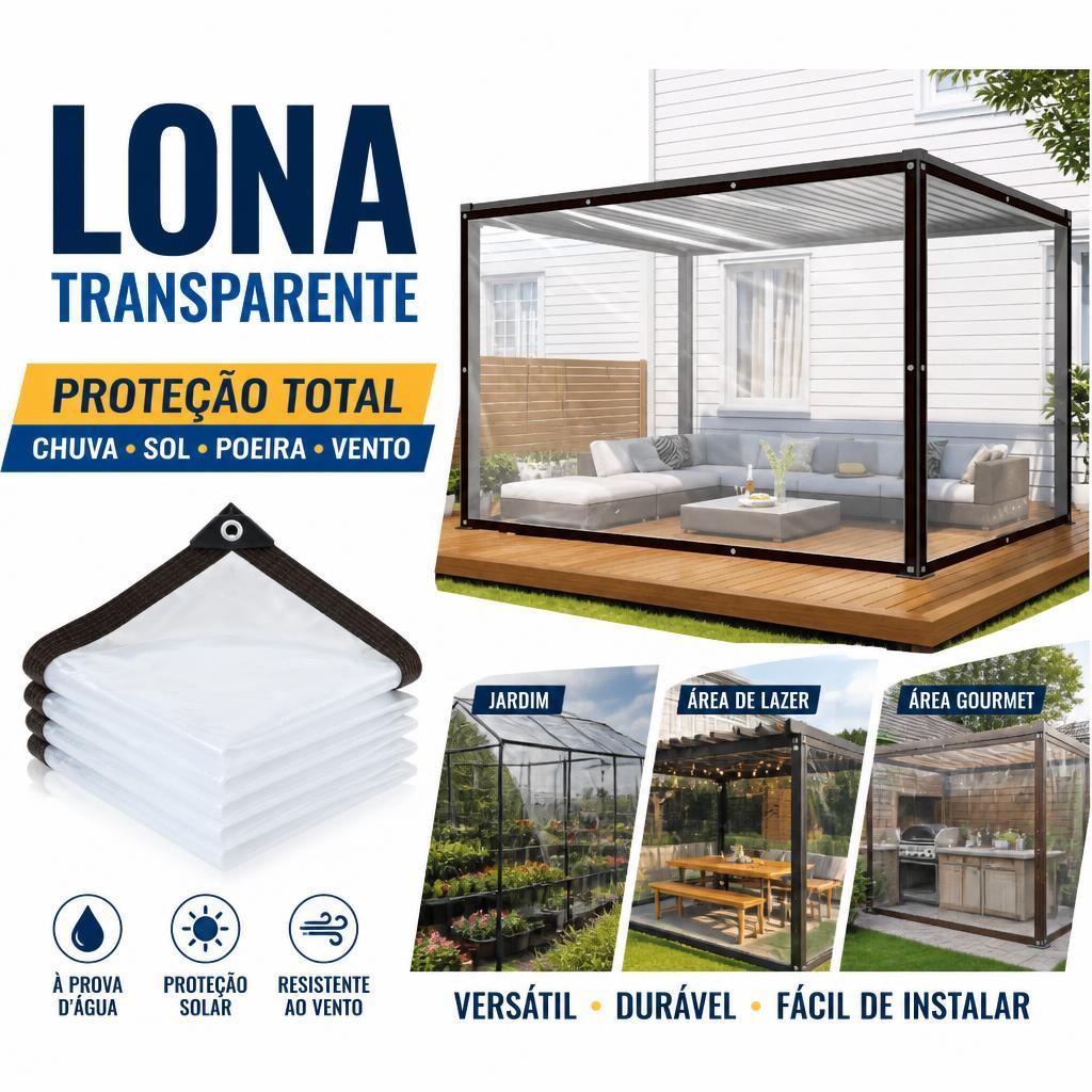 Lona Transparente à Prova d'Água e Durável | Rede de Proteção Solar, Tela de Jardim e Coberturas de Móveis | Cobertura