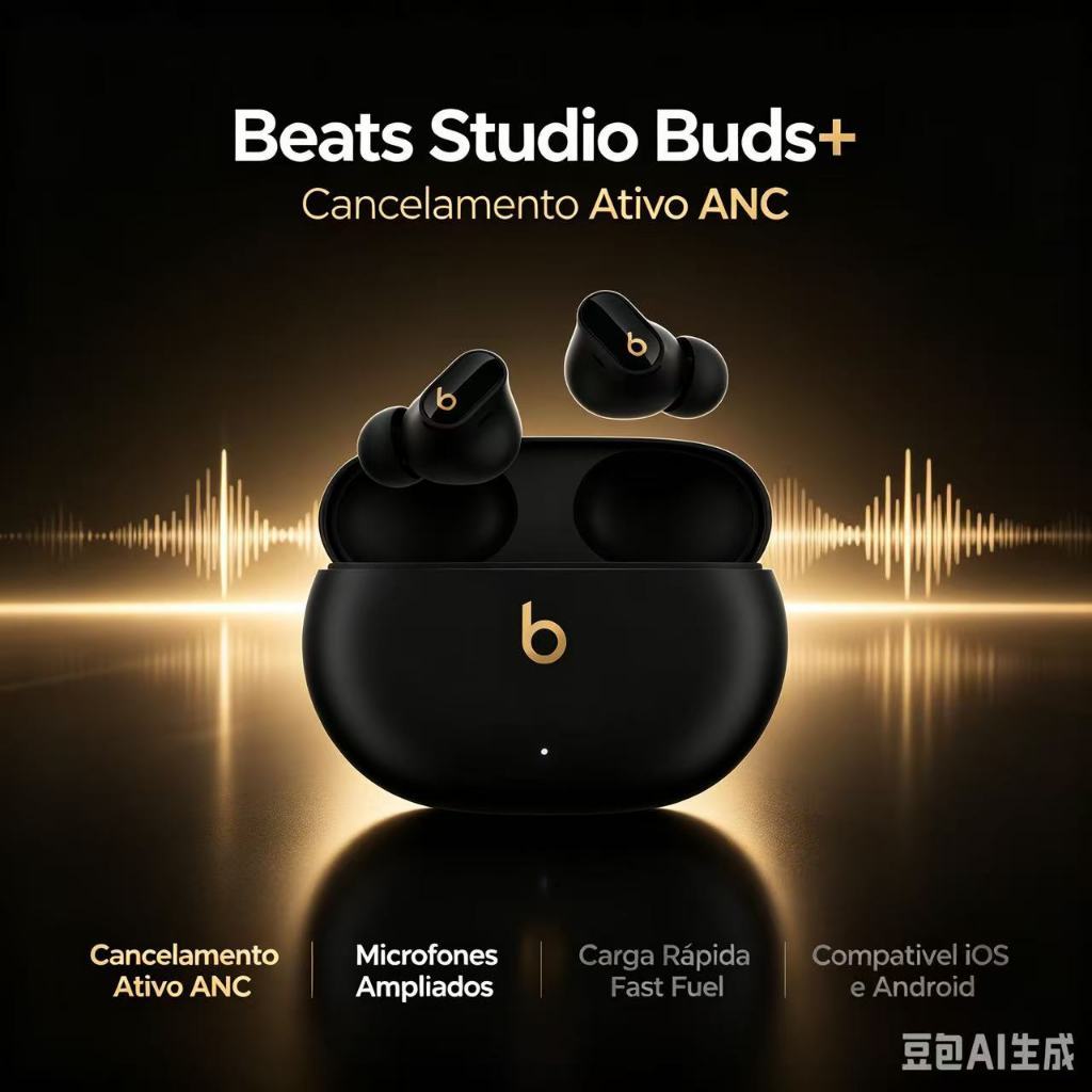 Beat Studio Buds + fone de ouvido sem fio, Bluetooth 5.3, intra-auricular, cancelamento de ruído ativo ANC, áudio espaci