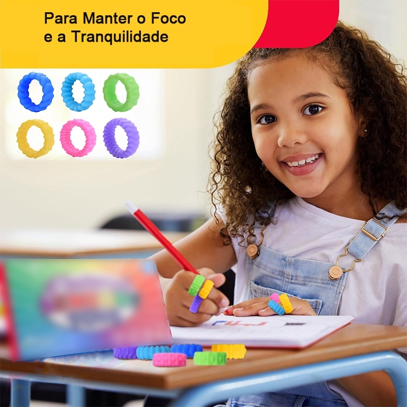 Anel de Silicone sensorial brinquedo/descompressão aliviar ansiedade ansiedade anel 6 peças