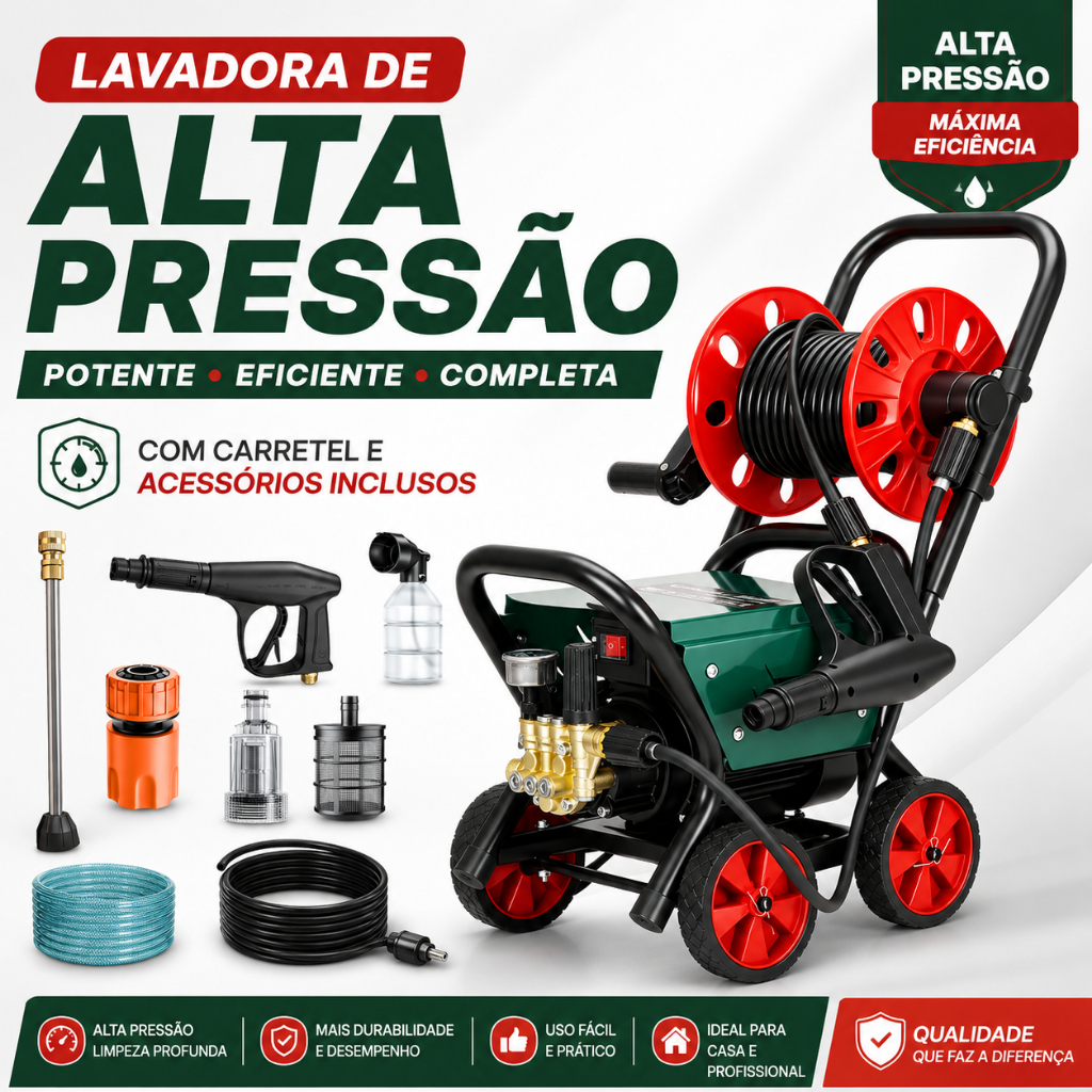 SOARFLY Lavadora de Alta Pressão 6800W 12L/min Profissional Portátil para Carro Alto Fluxo