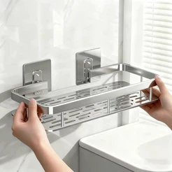 1/2/3 Suporte De Shampoo Organizador Alta qualidade Prateleira De Banheiro Sem Furo Premium-Space Alumínio