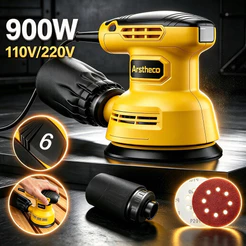 Lixadeira Elétrica Orbital Profissional 900W 125mm Para Madeira Gesso Parede 110V/220V