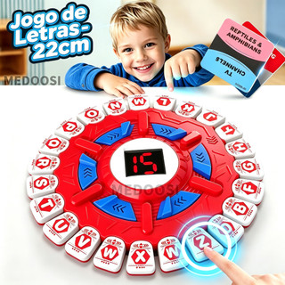 Jogo Interativo Letras Categorias, Painel Eletrônico Cronômetro, 144 Cartas, Ritmo Acelerado, Tabuleiro Família Adultos