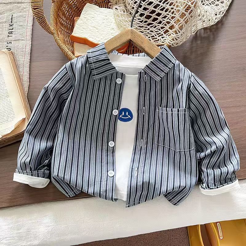 IENENS Crianças Bebê Meninos Algodão Topos Roupas Camisas Listradas Casual Wear Moda Camisetas 1-5 Anos