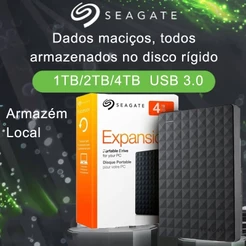 Disco Rígido Externo USB 3.1 Original Seagate HD 1 Tb/2/4 Com Velocidade De Transferência Rápida Para Arquivos Grandes