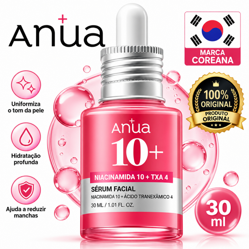 Sérum Anua Niacinamida 10% +TXA 4% Clareia Manchas de Acne e Melasma Uniformiza o Tom da Pele 30ml