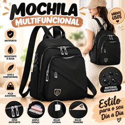 Mochila Casual Feminina Grande Capacidade Mochila Preta Nova Bolsa De Ombro Moderna