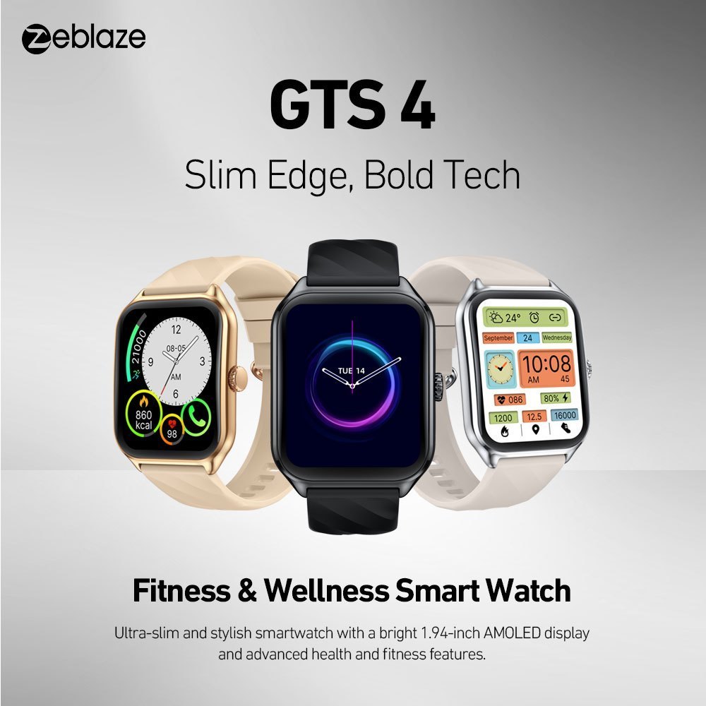Zeblaze GTS 4 Chamadas De Voz Relógio Inteligente 1.94'HD AMOLED Display 100 + Modos Esportivos Fitness Rastreamento Sma