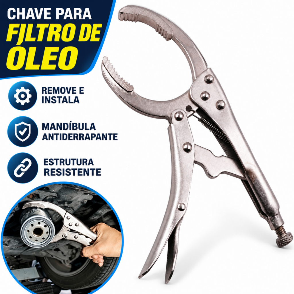 Alicate de pressão chave de substituição de filtro de óleo com corrente profissional de carro
