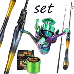 Sougayilang 1.8M Vara De Pesca Carretel Linha Conjunto Completo Com 1000-5000 Série 5.0 : 1 De Metal Para Em Água Salgad