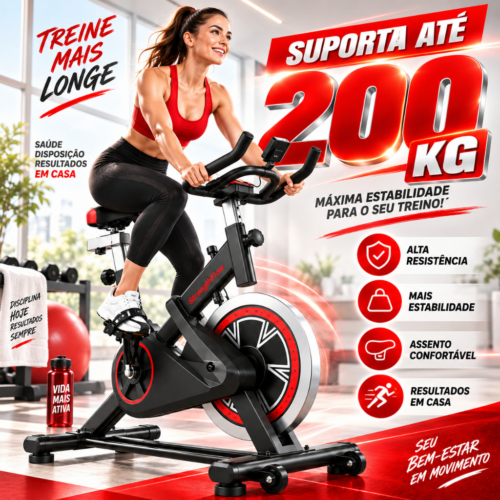 Bicicleta Bike Ergometrica Spinning Detecção De Frequência Cardíaca Academia Fitness