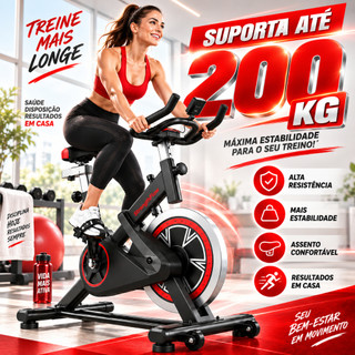 Bicicleta Bike Ergometrica Spinning Detecção De Frequência Cardíaca Academia Fitness Profissional 120kg