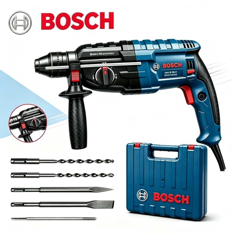 Bosch GBH 2-28D Martelete Furadeira de Impacto Rotativo 1600w profissão Rompedor Demolidor Perfurador Com Acessorios