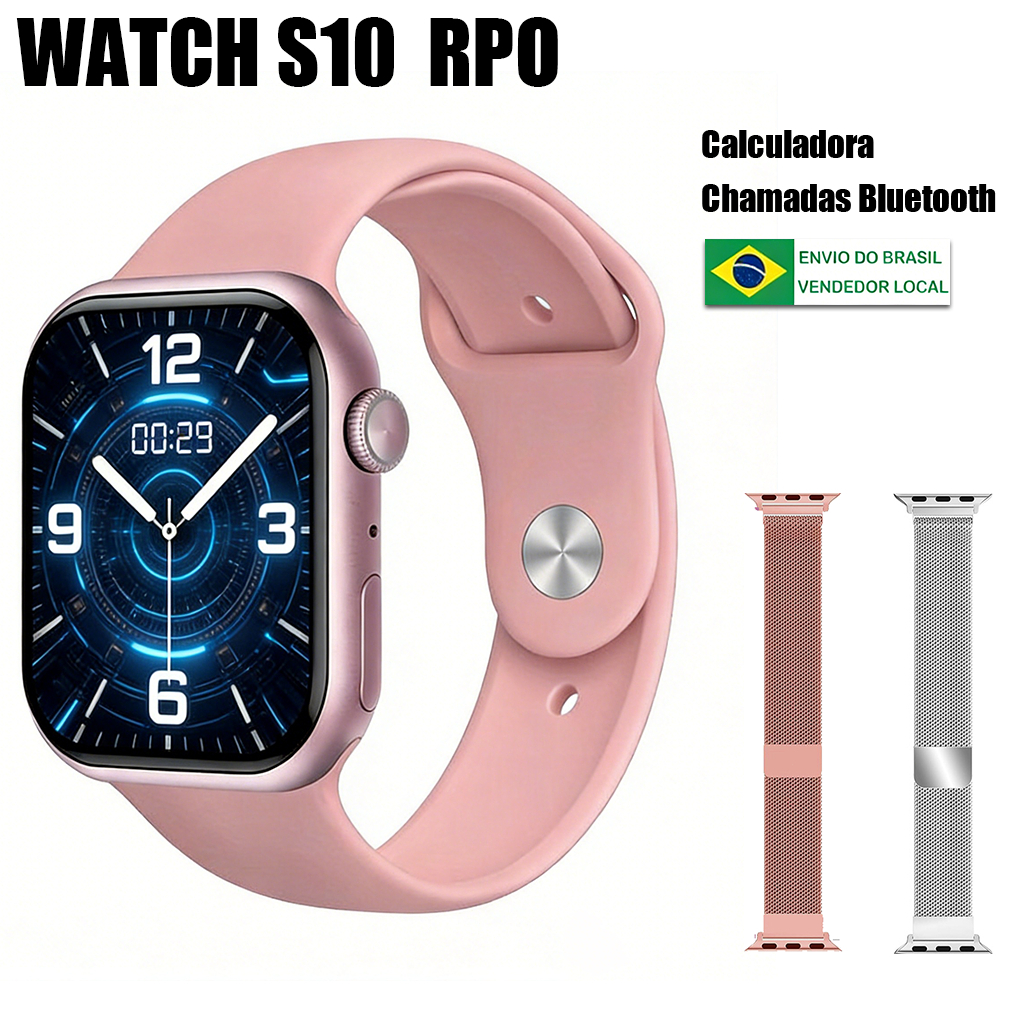2026 Novo Smartwatch S10 Pro Chamadas Bluetooth Calculadora Prova d'água Unissex Para Android e iOS