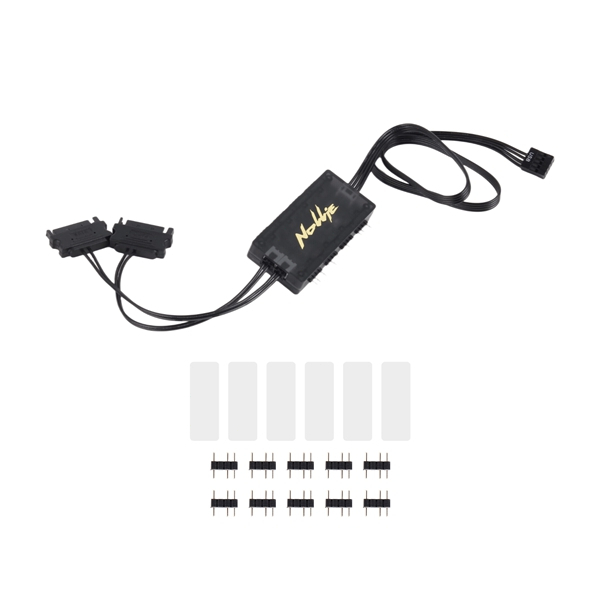 Controlador ARGB endere?��vel com 8 portas, conex?o 5 V de 3 pinos.