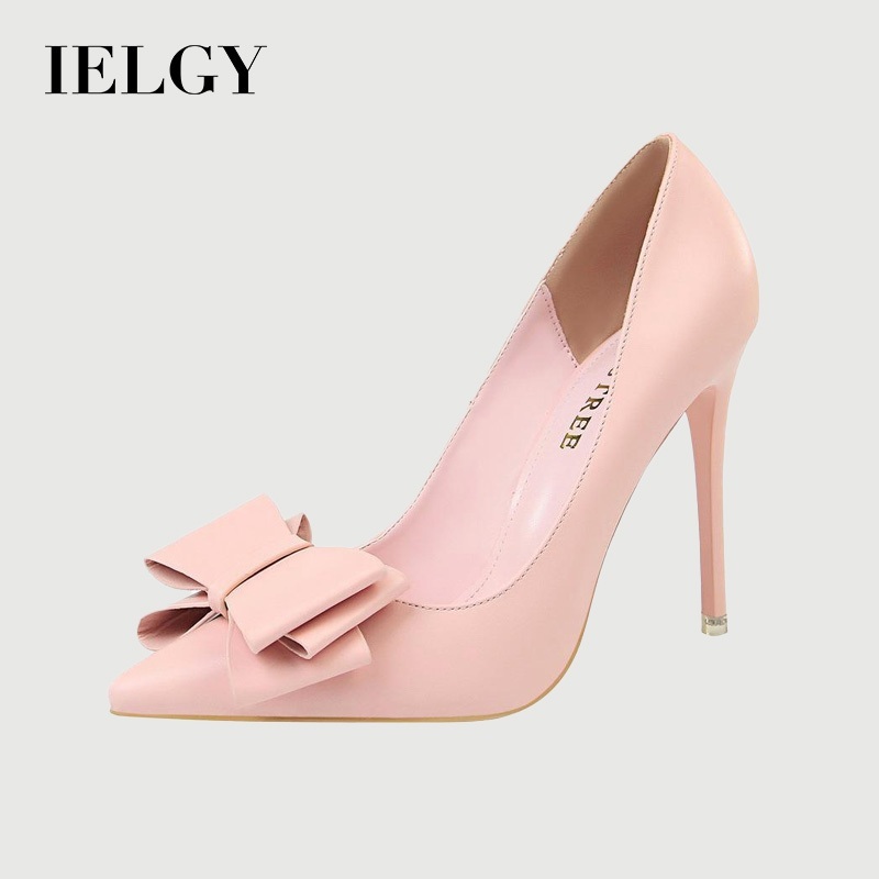 IELGY Bow-Salto Alto-Fashioned Doce 10.5 Centímetros Stiletto Rasa Apontou Sapatos Da Moda Das Mulheres