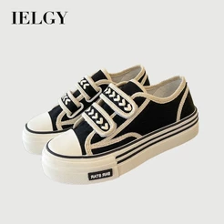 IELGY Alpercatas De Plataforma Preta Quente Sapatos De Skate Versáteis Femininos Esportes Casuais