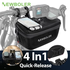 NEWBOLER 2.5L Liberação Rápida 4 Em 1 Multifuncional Saco De Guiador De Bicicleta Casca Dura Caso Frontal Brompton Dobrá