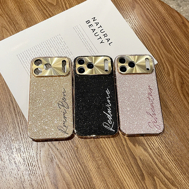 Nova Galvanoplastia Brilhante Nome design Caso De Telefone Para iphone 18 pro max 14 16 17 12 13 11 15 promax Ar Embalag — imagem 2 de 2