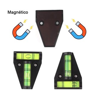 Mini nível magnético em forma de T/nível de conta de bolha doméstica/com furo de montagem