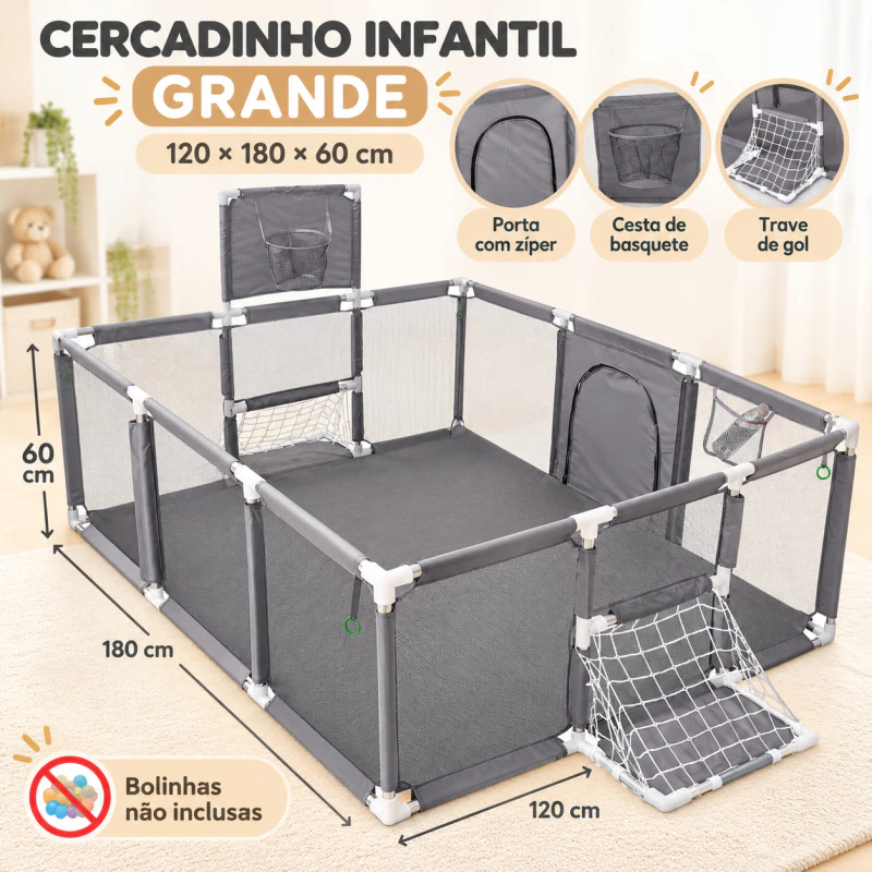 Cercadinho Bebê Chiqueirinho Infantil Grande Menino Menina