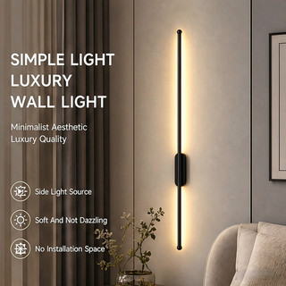 Arandela LED Linear Longa Minimalista Luz Lateral Suave e Não Cegante Bivolt Ideal para Quarto e Sala