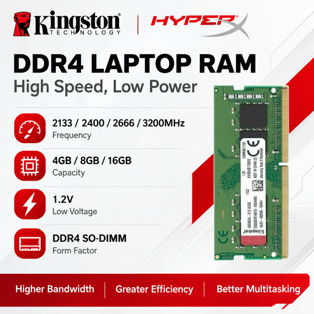 Memória Para Laptop Kingston DDR4 RAM 4 Gb 8 16 DDR4 SODIMM 2133/2400/2666/3200 Mhz