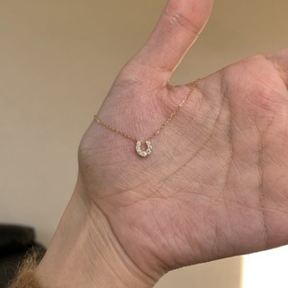 Diamante ferradura em forma de U colar nicho luz luxo fino clavícula corrente senhoras acessórios diários