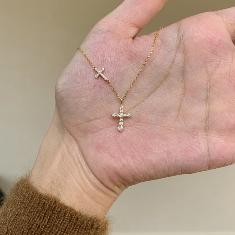 Corrente de clavícula cruzada de diamante completo feminino luz luxo simples corrente fina colar combinado